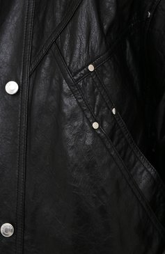 Женская кожаная куртка IRO черного цвета, арт. WP08MALASPY | Фото 5 (Кросс-КТ: Куртка; Рукава: Длинные; Материал внешний: Натуральная кожа; Женское Кросс-КТ: Замша и кожа; Длина (верхняя одежда): Короткие; Материал подклада: Вискоза)