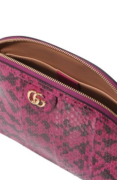 Женская сумка ophidia small из кожи змеи GUCCI фуксия цвета, арт. 499621 LZX0G | Фото 5 (Сумки-технические: Сумки через плечо; Материал: Экзотическая кожа, Натуральная кожа; Ремень/цепочка: На ремешке; Размер: small)