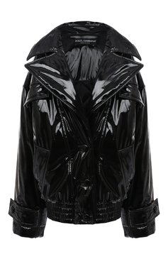 Женская утепленная куртка DOLCE & GABBANA черного цвета, арт. F9K07T/FUSJQ | Фото 1 (Кросс-КТ: Куртка, Утепленный, Пуховик; Рукава: Длинные; Стили: Гламурный; Материал внешний: Синтетический материал; Материал подклада: Синтетический материал; Длина (верхняя одежда): Короткие)