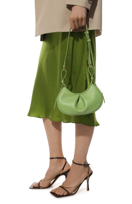 Женская сумка bean mini YUZEFI светло-зеленого цвета, арт. YUZRS22-HB-MN-20 | Фото 2 (Материал: Натуральная кожа; Размер: mini; Сумки-технические: Сумки top-handle)
