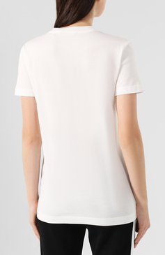 Женская хлопковая футболка DOLCE & GABBANA белого цвета, арт. F8L90Z/G7VDT | Фото 4 (Стили: Гламурный, Кэжуэл; Рукава: Короткие; Длина (для топов): Стандартные; Принт: С принтом; Материал внешний: Хлопок; Женское Кросс-КТ: Футболка-одежда)