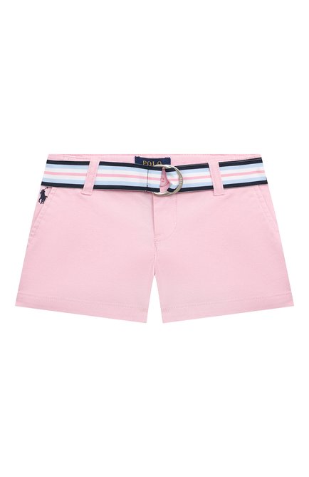 Детские хлопковые шорты POLO RALPH LAUREN розового цвета, арт. 313834890 | Фото 1 (Материал внешний: Хлопок; Случай: Повседневный)