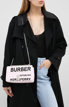 Женская сумка lola BURBERRY розового цвета, арт. 8029686 | Фото 2 (Сумки-технические: Сумки через плечо; Ремень/цепочка: На ремешке; Материал: Текстиль; Размер: small)