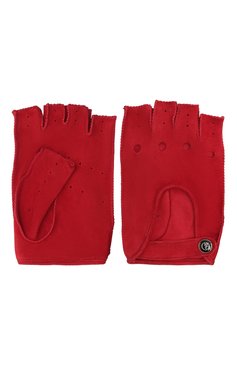 Женские замшевые перчатки GIORGIO ARMANI красного цвета, арт. 794215/1A201 | Фото 2 (Материал: Натуральная кожа)