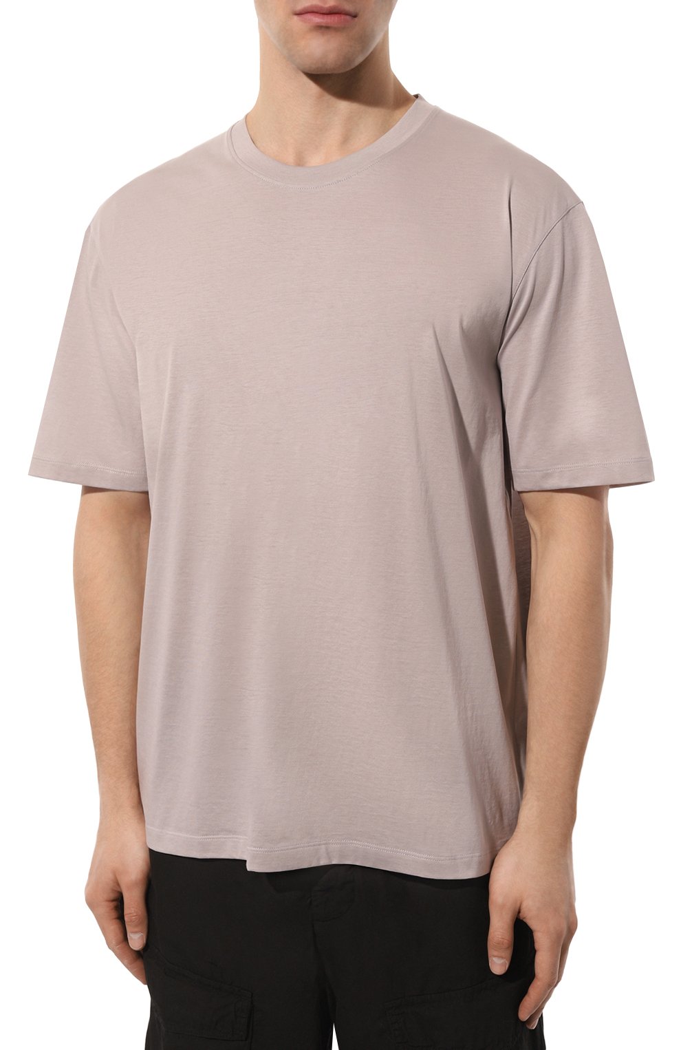 Мужская хлопковая футболка LIMITATO бежевого цвета, арт. 0RGANIC/T-SHIRT | Фото 3 (Принт: Без принта; Рукава: Короткие; Длина (для топов): Стандартные; Материал внешний: Хлопок; Стили: Кэжуэл)