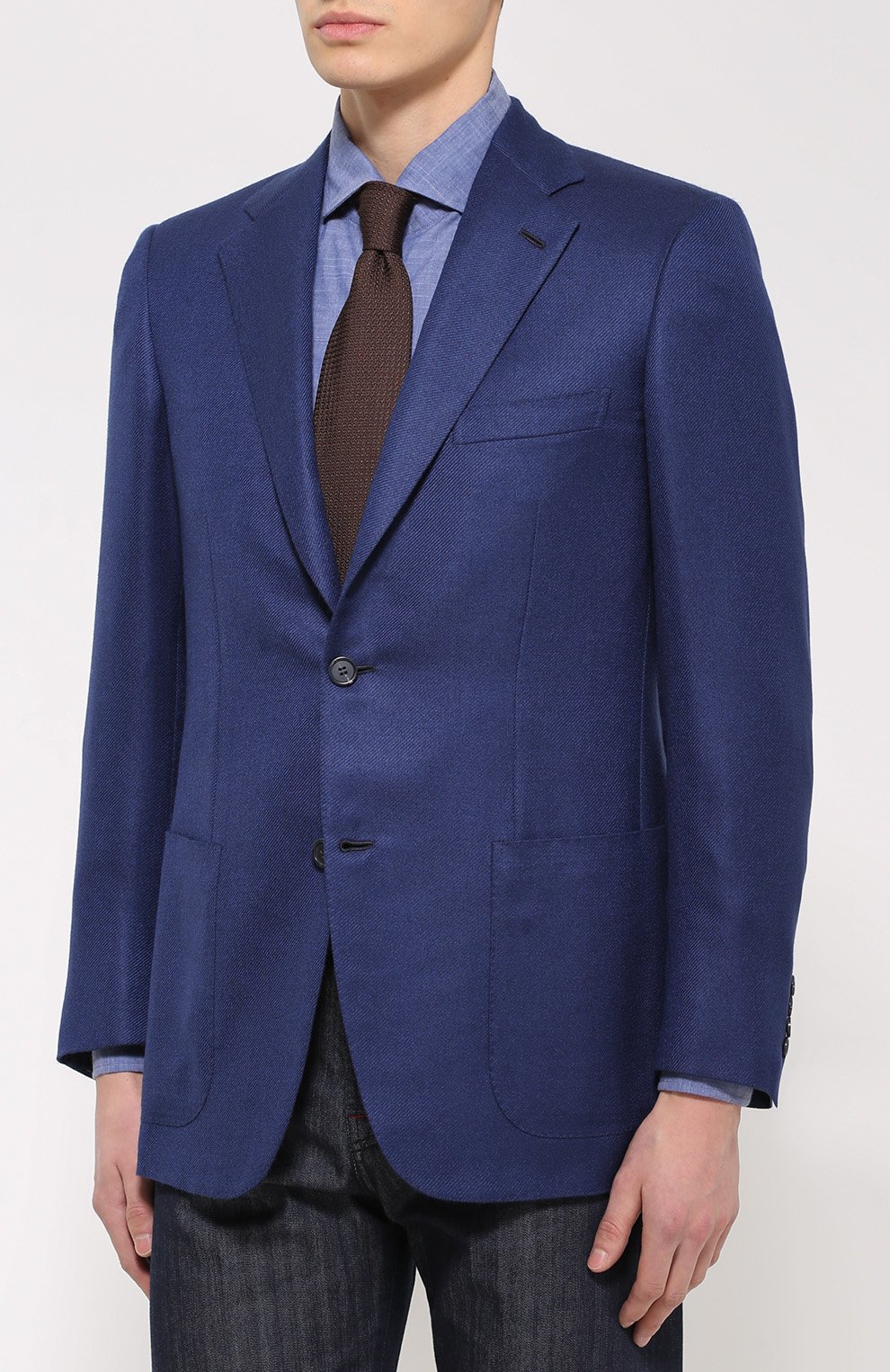 Однобортный пиджак из смеси кашемира и шелка Brioni RGH0/P6313/PARLAMENT0/2 Фото 3