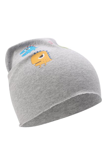 Детского хлопковая шапка CATYA серого цвета, арт. 216073 | Фото 1 (Материал: Текстиль, Хлопок)