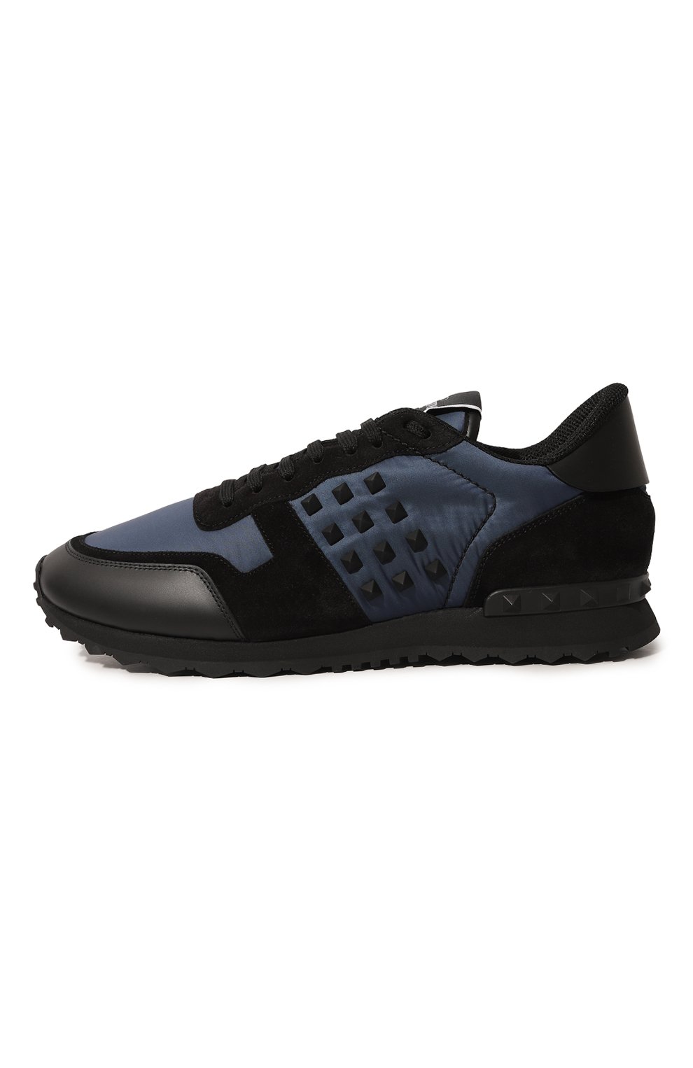 Мужские комбинированные кроссовки rockstud VALENTINO синего цвета, арт. 1Y2S0748/VBU24C | Фото 4 (Материал внешний: Текстиль; Стили: Классический; Материал утеплителя: Без утеплителя; Подошва: Массивная)