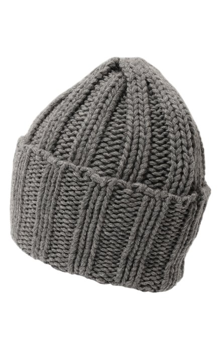 Мужская кашемировая шапка INVERNI светло-серого цвета, арт. 1128 CM | Фото 2 (Материал: Кашемир, Шерсть, Текстиль; Кросс-КТ: Трикотаж)