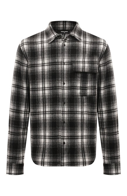 Мужская шерстяная рубашка DSQUARED2 черно-белого цвета по цене 110500 руб., арт. S79DL0036/S78221 | Фото 1