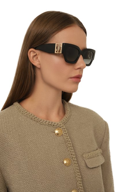 Женские солнцезащитные очки JIMMY CHOO черного цвета, арт. NENA 807 | Фото 2 (Тип очков: С/з; Оптика Гендер: оптика-женское; Очки форма: Квадратные)