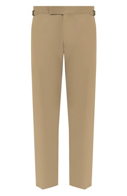 Мужские брюки из хлопка и шелка TOM FORD бежевого цвета по цене 99500 руб., арт. Q74R29/610043 | Фото 1