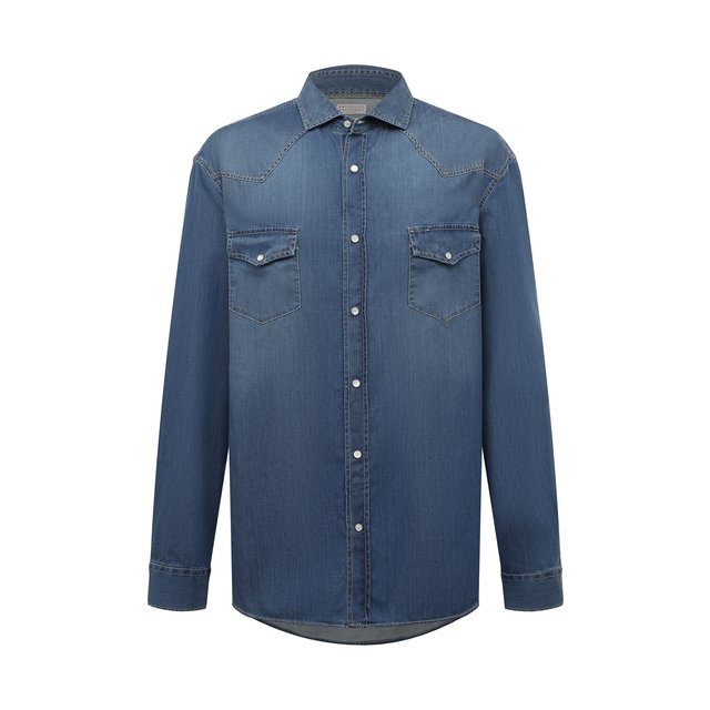 фото Джинсовая рубашка brunello cucinelli