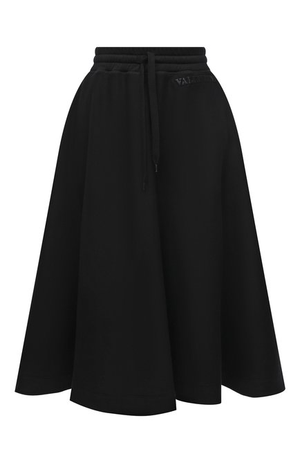 Женская хлопковая юбка VALENTINO черного цвета по цене 119000 руб., арт. XB3MD03U6WH | Фото 1