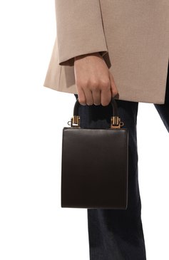 Женская сумка antida RODO темно-коричневого цвета, арт. B8662/093 | Фото 2 (Сумки-технические: Сумки top-handle; Материал: Натуральная кожа; Размер: mini; Ремень/цепочка: На ремешке)