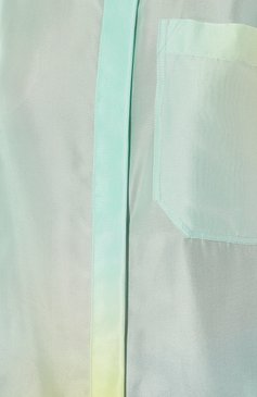Женская шелковая рубашка NINA RICCI голубого цвета, арт. 23PCT0024SE1378 | Фото 5 (Материал внешний: Шелк; Рукава: Длинные; Женское Кросс-КТ: Рубашка-одежда; Принт: С принтом; Длина (для топов): Удлиненные; Материал сплава: Проставлено; Драгоценные камни: Проставлено; Стили: Романтичный)