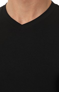 Мужская футболка из вискозы GIORGIO ARMANI черного цвета, арт. 8NST63/SJP4Z | Фото 5 (Принт: Без принта; Рукава: Короткие; Длина (для топов): Стандартные; Материал внешний: Вискоза; Стили: Кэжуэл)