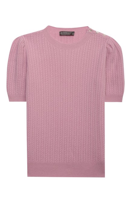 Детский кашемировый пуловер GIORGETTI CASHMERE розового цвета по цене 19950 руб., арт. MB1681/8A-14A | Фото 1