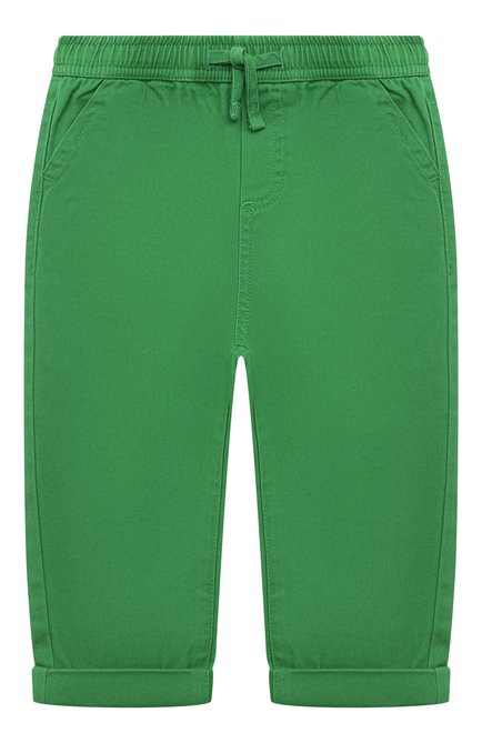 Детские хлопковые брюки STELLA MCCARTNEY зеленого цвета, арт. TU6680 | Фото 1 (Нос: Не проставлено; Материал внешний: Хлопок; Материал сплава: Проставлено)