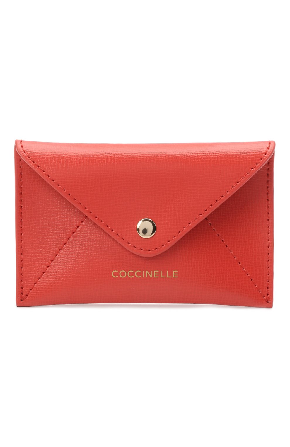 Женский кожаный футляр для кредитных карт COCCINELLE красного цвета, арт. E2 H65 12 83 23 | Фото 1 (Материал: Натуральная кожа)