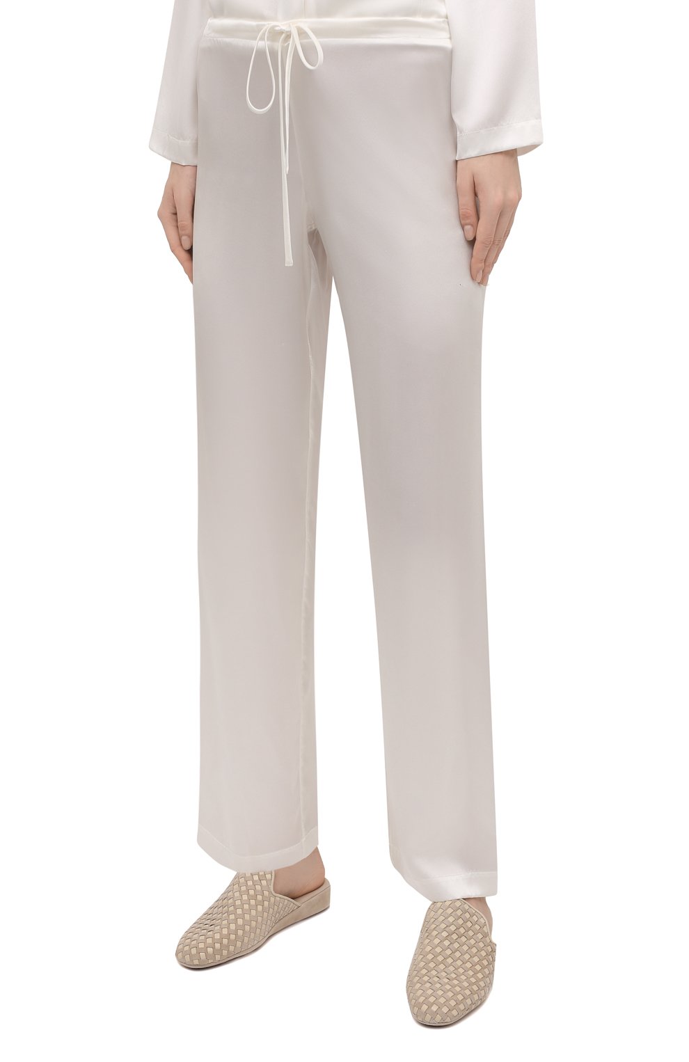 Женская шелковая пижама LA PERLA кремвого цвета, арт. 0020288 | Фото 4 (Материал внешний: Шелк; Региональные ограничения белый список (Axapta Mercury): RU)