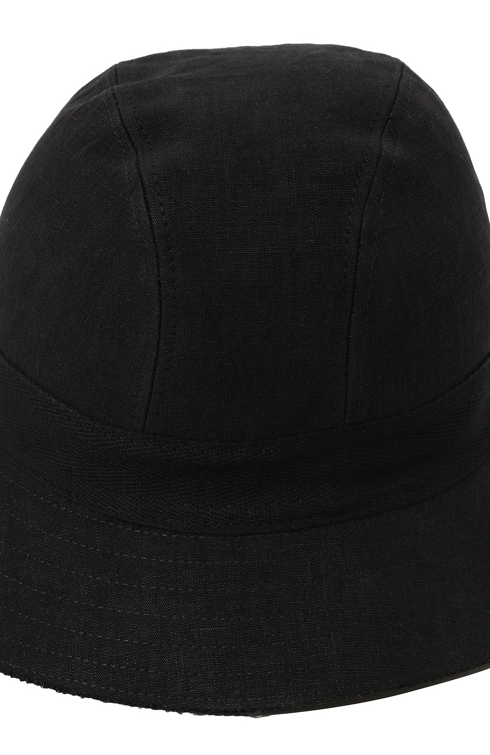 Женская льняная панама ISABEL BENENATO черного цвета, арт. DA11S22 | Фото 4 (Материал: Текстиль, Лен)