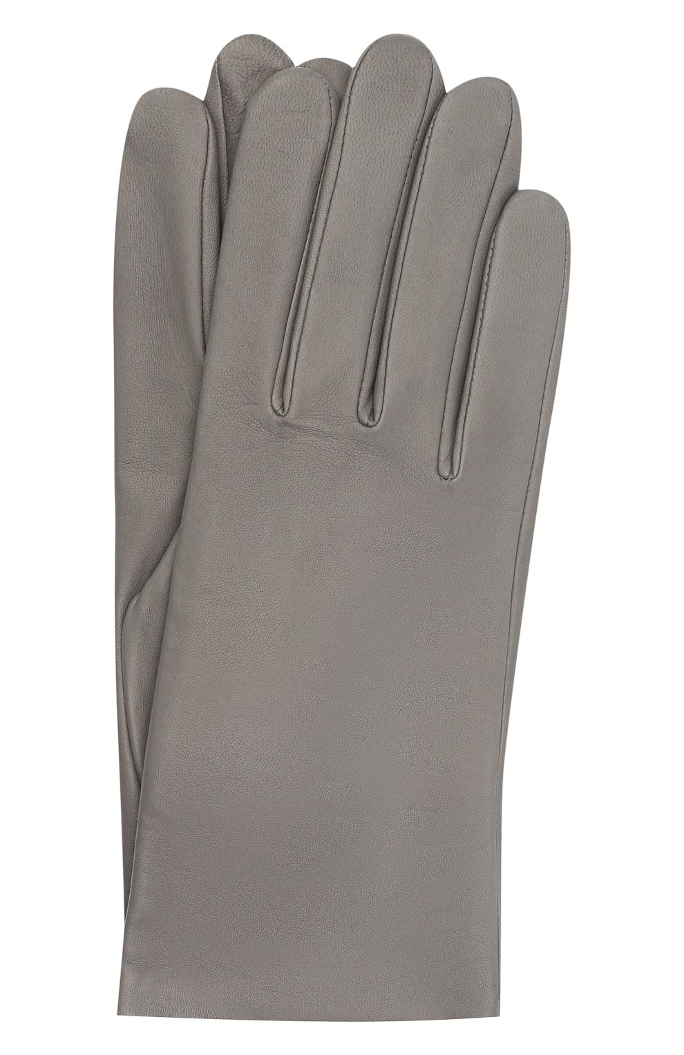 Женские кожаные перчатки AGNELLE серого цвета, арт. INES/S | Фото 1 (Материал: Натуральная кожа)