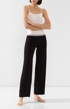 Женские брюки LA PERLA черного цвета, арт. 0043810 | Фото 2 (Женское Кросс-КТ: Брюки-белье; Материал внешний: Синтетический материал, Хлопок)