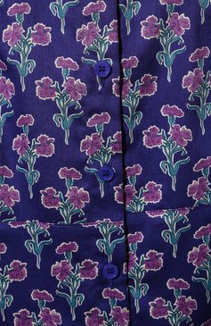 Женская хлопковая блузка NOBLE&BRULEE фиолетового цвета, арт. NB240622 | Фото 5 (Длина (для топов): Стандартные; Принт: С принтом; Материал внешний: Хлопок; Стили: Романтичный; Женское Кросс-КТ: Блуза-одежда)