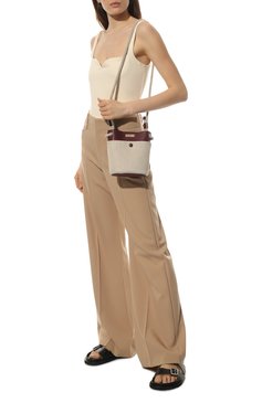 Женская сумка key small CHLOÉ бордового цвета, арт. CHC22SS482G11 | Фото 3 (Сумки-технические: Сумки через плечо; Ремень/цепочка: На ремешке; Материал: Текстиль; Размер: small)