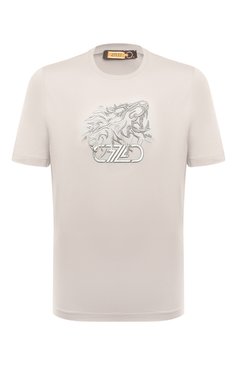 Мужская хлопковая футболка ZILLI светло-бежевого цвета, арт. MBZ-NT580-LE0N1/MC01 | Фото 1 (Рукава: Короткие; Длина (для топов): Стандартные; Принт: С принтом; Материал сплава: Проставлено; Материал внешний: Хлопок; Драгоценные камни: Проставлено; Стили: Кэжуэл)
