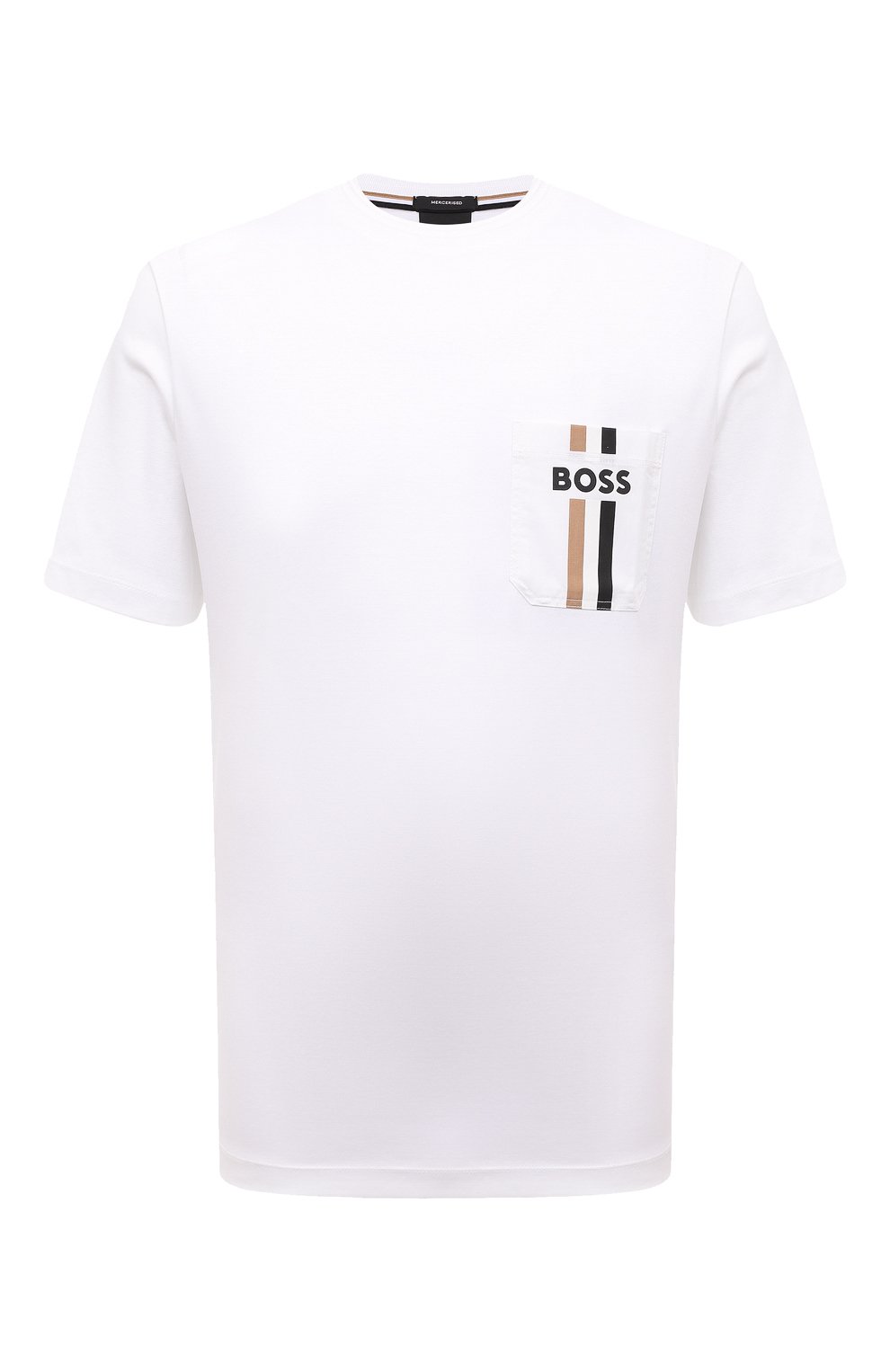 Хлопковая футболка BOSS 50494977, цвет белый, размер 52 - фото 1