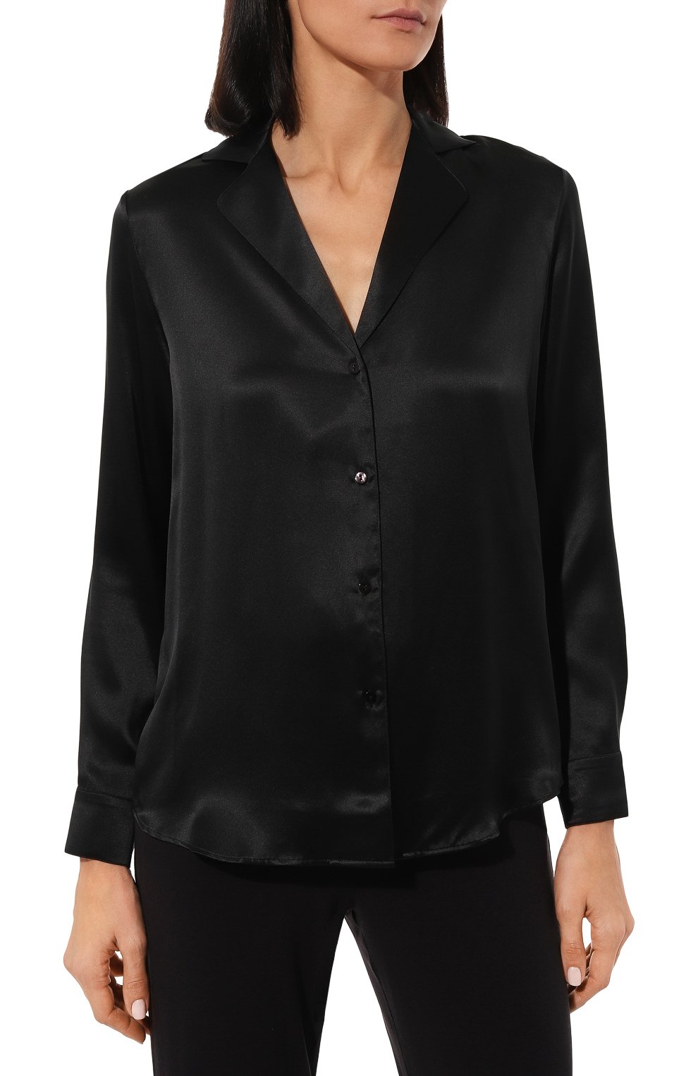 Женская шелковая рубашка AUBADE черного цвета, арт. QS44 | Фото 3 (Материал внешний: Шелк; Материал сплава: Проставлено; Нос: Не проставлено; Женское Кросс- КТ: Блуза-белье)