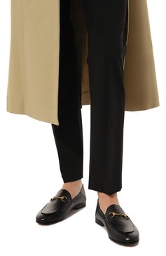 Женские кожаные лоферы horsebit GUCCI черного цвета, арт. 414998 DLC00 | Фото 3 (Каблук высота: Низкий; Материал внутренний: Натуральная кожа; Материал утеплителя: Без утеплителя; Подошва: Плоская)