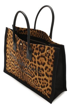 Женский сумка-шопер noe SAINT LAURENT леопардового цвета, арт. 499290/H9L4W | Фото 4 (Сумки-технические: Сумки-шопперы; Материал: Текстиль; Размер: large)