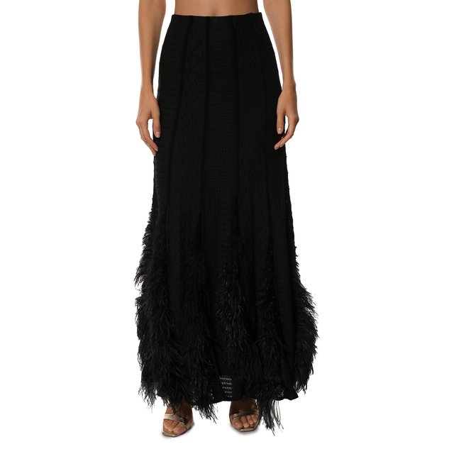 фото Шелковая юбка с отделкой перьями ralph lauren