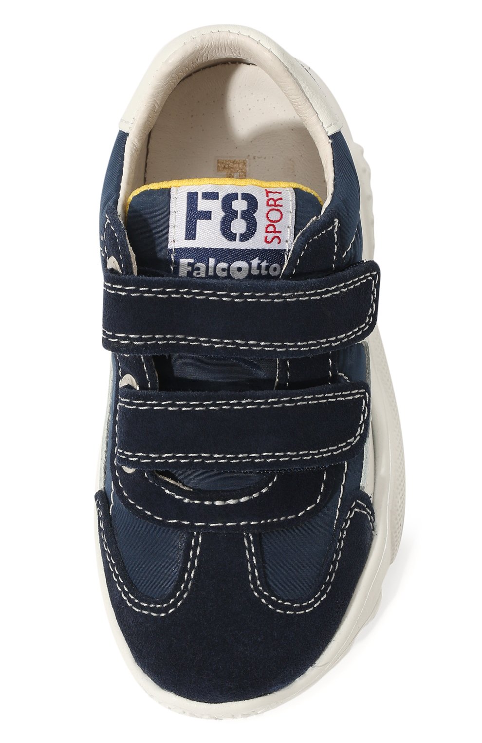Детские кожаные кроссовки FALCOTTO синего цвета, арт. 0012016130/01 | Фото 4 (Материал внешний: Экокожа; Материал внутренний: Натуральная кожа; Кросс-КТ: велькро)