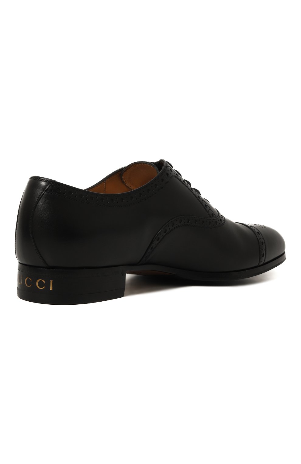 Мужские кожаные оксфорды GUCCI черного цвета, арт. 658215 1W600 | Фото 5 (Мужское Кросс-КТ: Броги-обувь; Материал внутренний: Натуральная кожа; Стили: Классический)