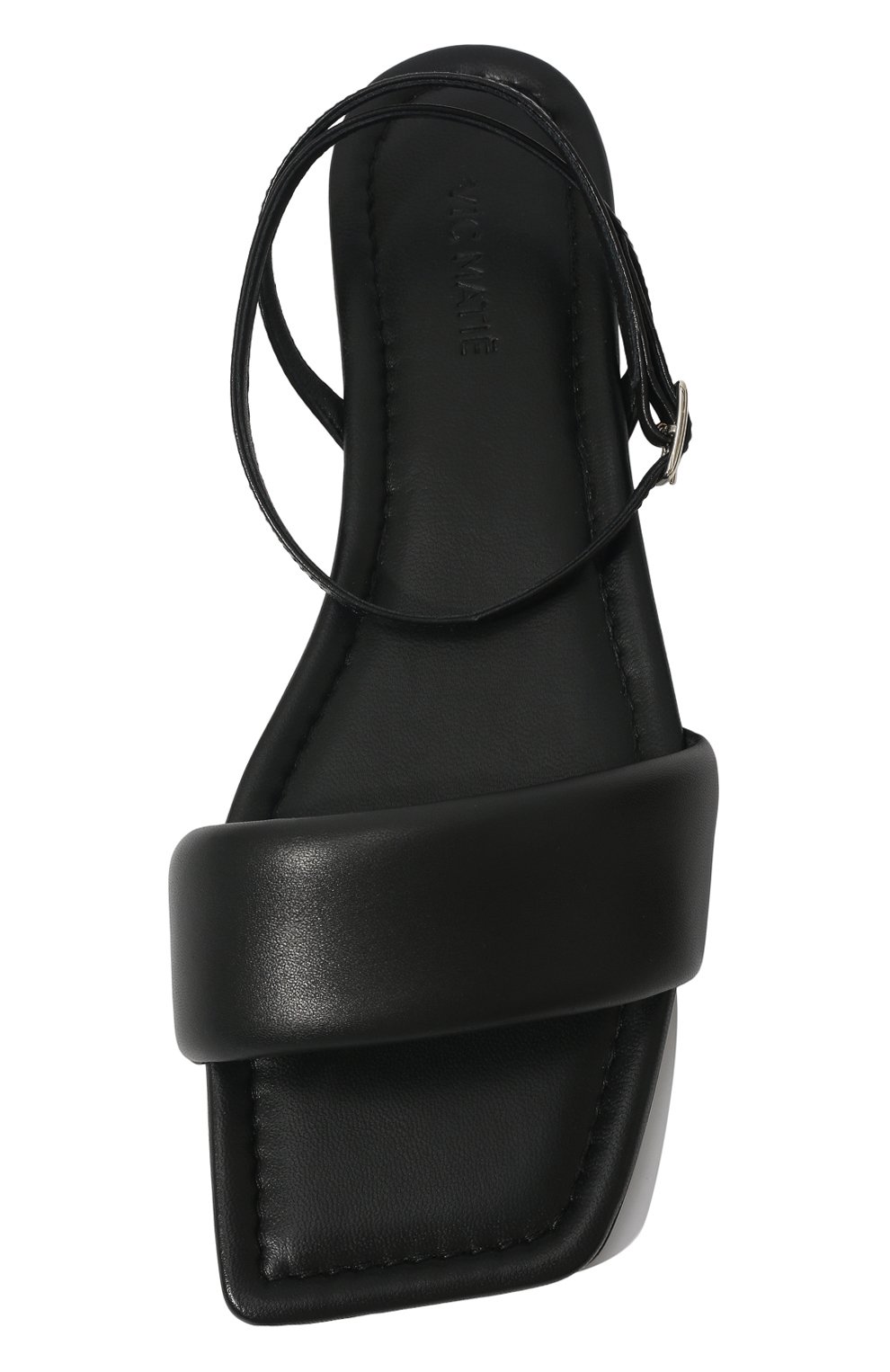 Женские кожаные сандалии VIC MATIE черного цвета, арт. 1A4214D_A10U140101 | Фото 6 (Каблук высота: Низкий; Материал внутренний: Натуральная кожа; Подошва: Плоская)