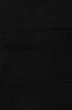 Женский хлопковый свитшот DOLCE & GABBANA черного цвета, арт. F9L05Z/G7EJ2 | Фото 5 (Рукава: Длинные; Длина (для топов): Стандартные; Материал внешний: Хлопок; Стили: Спорт-шик; Женское Кросс-КТ: Свитшот-одежда)