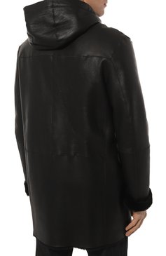 Мужская двусторонняя дубленка DESA черного цвета, арт. K12926 | Фото 4 (Материал внешний: Натуральный мех; Стили: Кэжуэл)