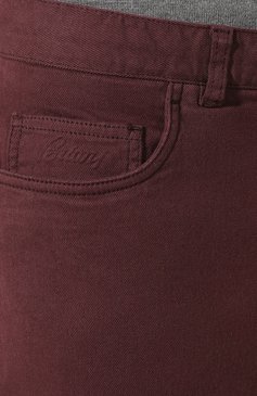 Мужские джинсы BRIONI бордового цвета, арт. SPNJ0M/08T01/STELVI0 | Фото 5 (Силуэт М (брюки): Прямые; Кросс-КТ: Деним; Длина (брюки, джинсы): Стандартные; Материал внешний: Хлопок; Статус проверки: Проверено, Проверена категория; Стили: Кэжуэл)