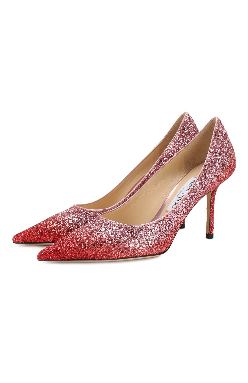Женские туфли love 85 JIMMY CHOO розового цвета, арт. L0VE 85/VKG | Фото 1 (Материал внешний: Текстиль; Каблук высота: Высокий; Материал внутренний: Натуральная кожа; Каблук тип: Шпилька; Подошва: Плоская)