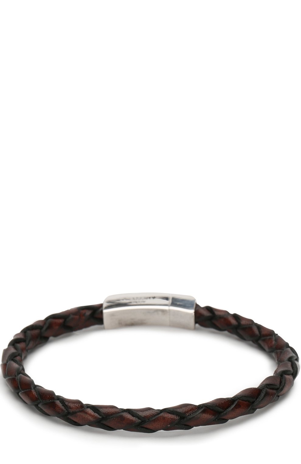 Мужской плетеный кожаный браслет с серебряной отделкой TATEOSSIAN коричневого цвета, арт. BR-3799 | Фото 2 (Материал: Кожа; Статус проверки: Проверена категория)