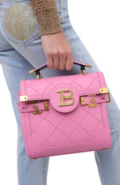 Женская сумка bbuzz 23 BALMAIN розового цвета, арт. UN1S501/LMCR | Фото 2 (Сумки-технические: Сумки через плечо, Сумки top-handle; Материал: Натуральная кожа; Ремень/цепочка: На ремешке; Размер: small)