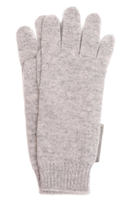 Детские кашемировые перчатки BRUNELLO CUCINELLI светло-серого цвета, арт. B12M14589A | Фото 1 (Материал: Шерсть, Кашемир, Текстиль; Региональные ограничения белый список (Axapta Mercury): RU)