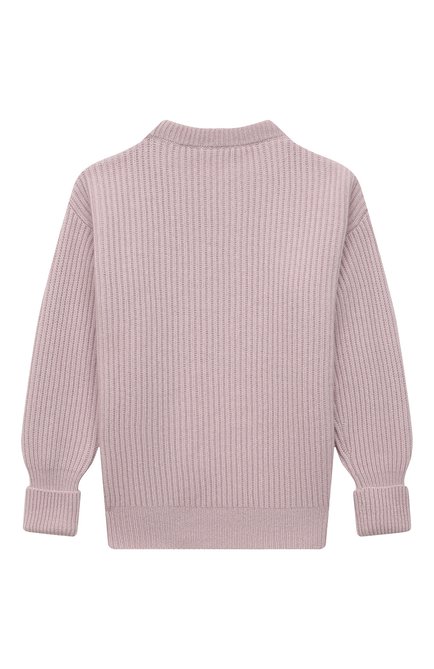 Детский кашемировый пуловер GIORGETTI CASHMERE сиреневого цвета, арт. MB1821/2A-6A | Фото 2 (Рукава: Длинные; Материал внешний: Кашемир, Шерсть; Девочки Кросс-КТ: Пуловер-одежда; Ростовка одежда: 6 лет | 116 см)