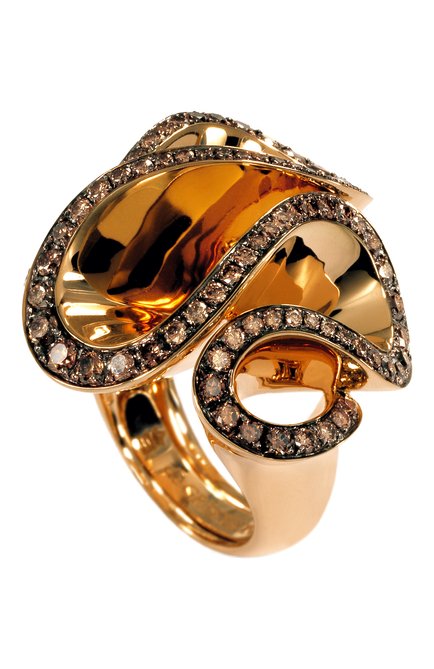 Женские кольцо DE GRISOGONO бесцветного цвета, арт. 50521/06 | Фото 1 (Материал сплава: Розовое золото; Драгоценные камни: Бриллианты)