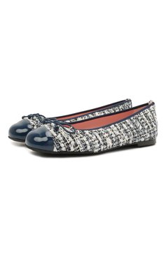 Детские балетки PRETTY BALLERINAS синего цвета, арт. 48.805/SHADE | Фото 1 (Материал внешний: Текстиль; Материал внутренний: Натуральная кожа; Региональные ограничения белый список (Axapta Mercury): RU; Девочки-школьная форма: Классическая обувь)