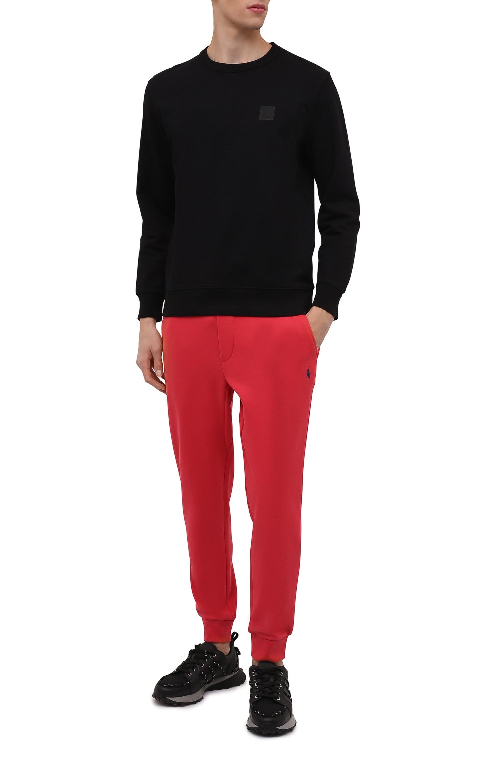 Мужские джоггеры POLO RALPH LAUREN красного цвета, арт. 710652314 | Фото 2 (Длина (брюки, джинсы): Стандартные; Материал внешний: Синтетический материал, Хлопок; Материал сплава: Проставлено; Стили: Спорт-шик; Драгоценные камни: Проставлено; Силуэт М (брюки): Джоггеры)